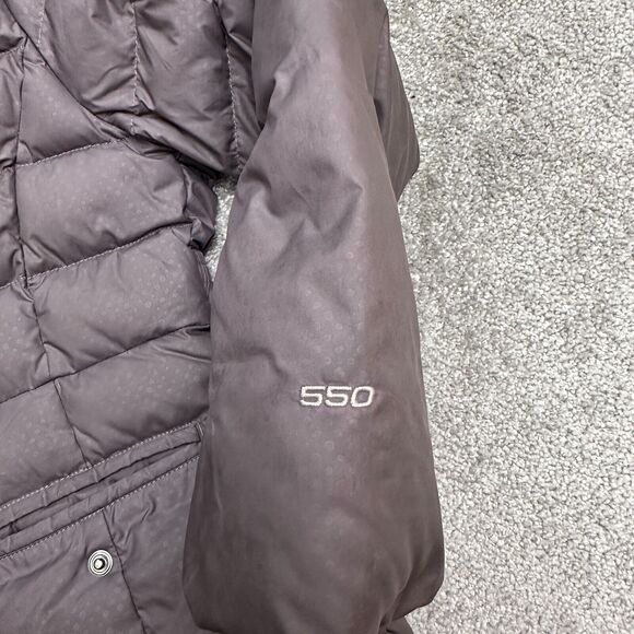 The North Face 550 Gotham 2.0 Down Puffer Jacket Girls Medium Purple Hoodie Fur - Picture 4 of 16